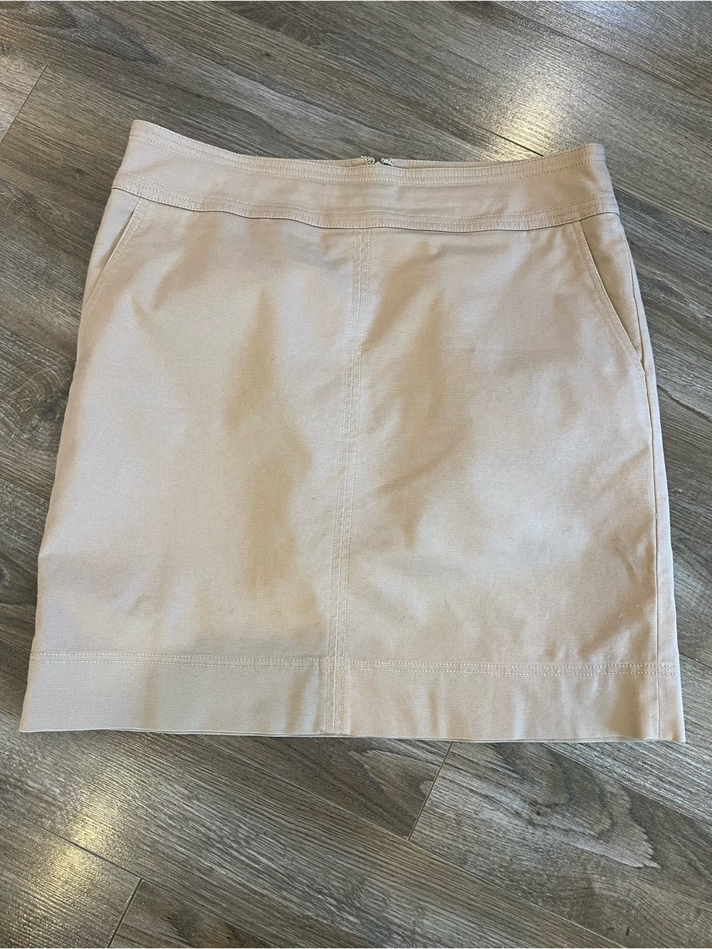 Talbots Size 10 Tan Cotton Blend Fully Lined A-Line Skirt